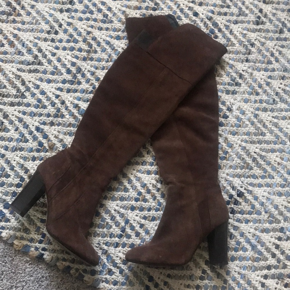 Alex and Alex Brown Suede OTK Boots